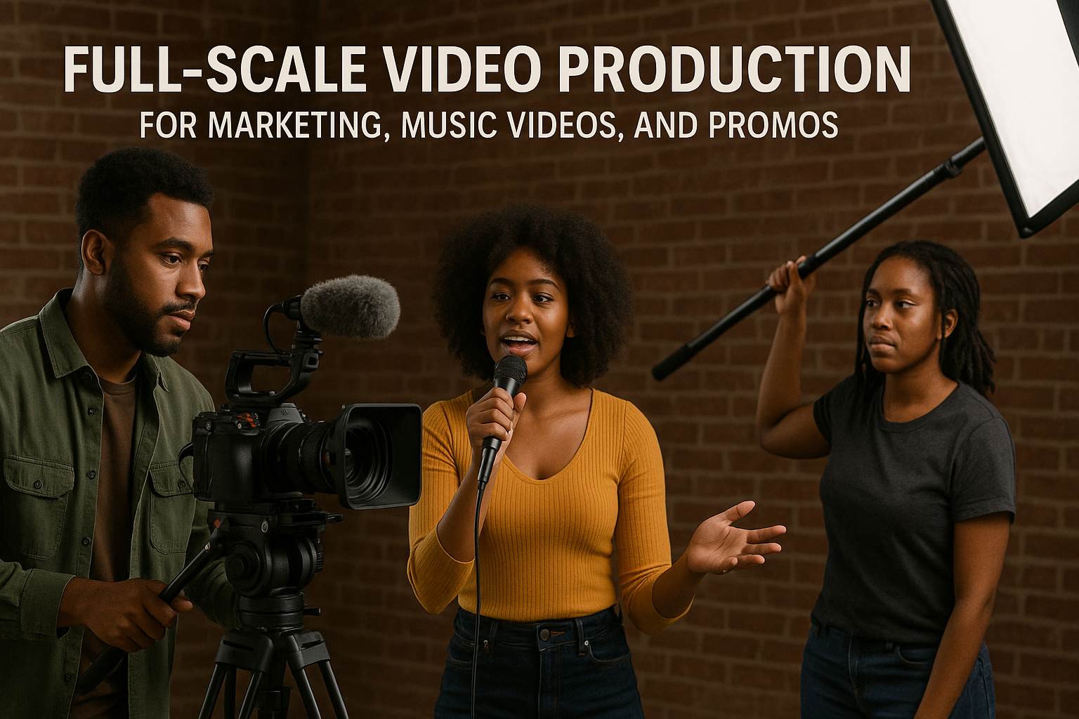 Full-scale video production for marketing, music videos, and promos